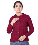 Varenyam Designer Woollen Cardigan(8253magentaL)