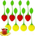 8Pcs Silicone Tea Strainer Strawberry Lemon Tea Infuser Tea Bags for Loose Leaf Tea, Reusable Tea Diffusers Strainer for Cups Flower Tea Steeper