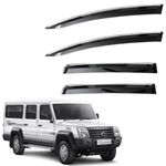 CAR SAAZ Unbreakable Chrome Smoke Door Visor for Toofan | Premium Sun, Rain Wind Deflector Chrome Strip Side Door Rain Visor – Set of 4 Pcs