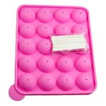 Grizzly® Silicone Cake Mould 20 Cavity Half Circle Mould Party Cupcake Baking Mould Cake Pop Stick Mould, Best Pies with Stick