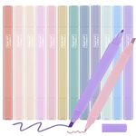 Dacitiery Bible Aesthetic Pastel Highlighters, 12Pcs Assorted Colors Bible Highlighter Markers with Chisel Tip, Dual Tip Highlighter Markers Pen for School Office Journal Supplies