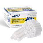 JMU 50 Pcs Dental Cotton Rolls #2 1.5" for Mouth, Nosebleed Stopper Plugs Non Sterile