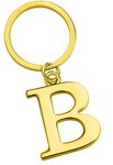 Freedale Gold Letter A-Z Keychain for Women Men Purse Handbags Metal Alphabet Initial Letter Key Ring Novelty-keychain (B)