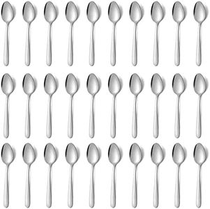 Cucharas de postre, Funnydin Juego de cucharas de Acero Inoxidable, 36 piezas, 17cm, apto para lavavajillas, cucharas de mesa, cucharas soperas, cucharas de Postre para cocina