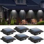 BILLION DUO Motion Sensor Solar Gutter Lights, 40 LEDs Solar Powered Garden Outdoor Lights, IP65 Waterproof, Black Solar Security Lamp Cool White Light for Garden,Fence,Wall(6PCS)