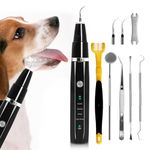 Dog Plaque Remover for Teeth, Pet Ultrasonic Tooth Cleaner, 5 Modes Dog Teeth Cleaning kit, Dog Tooth Brushing Kit with LED Light -Tartar Remover for Teeth Stains for Dogs and Cats (Black)