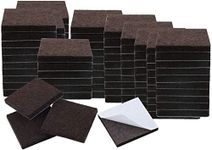 BUYORY Self Sticking Furniture Pads Square, Felt Pads, Non-Slip Floor Protector, Furniture Pad Noise Insulation with Plastic Storage Box 100Pcs (Dark Brown)