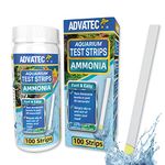 Ammonia Test Strips for Freshwater & Saltwater Fish Tank - Testing Strips for Fresh & Salt Water Aquarium - Lab Grade Water Tester Kit - 100 Count