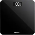 RENPHO Digital Body Weight Bathroom Scale, Highly Accurate Core 1S Scale for Body Weight with Lighted LED Display, Large Rounded Corner Design, 400 lb, Black, 11.02" x 11.02" x 0.87" (Large)