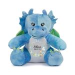 Crafted Memories® - Personalised Dragon Bear | Soft Plush Toy | Your Name Teddy | Cuddly Keepsake for Boys and Girls | Ideal for Christenings, Birthdays, Easter, Christmas | Wreath Design