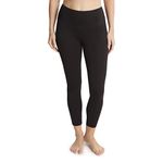 Jockey Women's Cotton Stretch Basic 7/8 Legging, Deep Black, Large