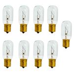 9 Pack E17 40W Microwave Bulb, T8 Tubular High Temp Resistance Incandescent Light Bulb for Whirlpool Microwave Oven