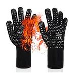 Feliciay BBQ Gloves 1472℉ Extreme Heat Resistant Oven Gloves Kitchen Cooking Grill Gloves Silicone Non-Slip Barbecue Cooking Baking Welding Cutting Waterproof Fireproof Oil Resistant