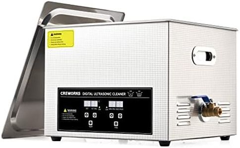 CREWORKS 15L Commercial Heated Ultrasonic Cleaner Jewelry Cleaning Machine Cleaner with Heater, Timer 360W, 110V Transducers (15L)
