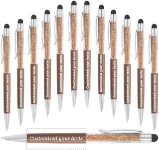 KOLOWKO Personalized 2 in 1 Ballpoint Pen,Custom Name/Text/Message, Crystal Decorated Ballpoint Pen, Good for Graduation, Wedding, Birthday,Communion Gifts