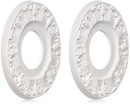 ELFCAB 2 Pcs Vintage Carved Flower Ceiling Medallion for Light Fixtures and Ceiling Fans (10-1/8"OD X 4"ID White)