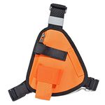 HYS Adjustable Shoulder Strap Bag, Nylon Chest Harness Pack with an Adjustable Single Radio Pouch for Motorola Kenwood Midland Baofeng Handheld Two-Way Radios/Walkie Talkies (Orange, Small)