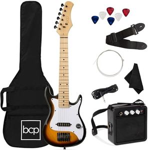 Best Choice Products 30in Kids Electric Guitar Beginner Starter Kit w/ 5W Amplifier, Strap, Gig Bag, Strings, Picks - Sunburst