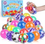 24Pack Stress Balls, Squishy Balls, Squishy Squeeze Balls Bulk Fidget for Adults, Stress Relief Balls, Party Favors, Birthday Gift, Goodie Bag Stuffers