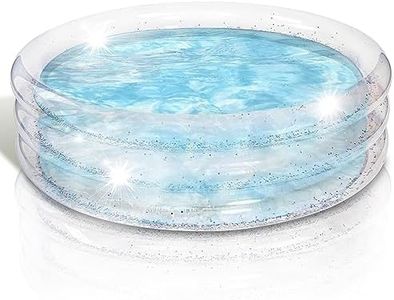 ArtCreativity Sparkly Inflatable Kiddie Pool for Kids - 3 Levels - Transparent Blow Up Kiddie Pool with Silver Glitter, Easy to Inflate Small Kiddie Pools for Backyard