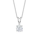 Ornate Jewels 925 Silver 2 Carat Round AAA Grade American Diamond Solitaire Pendant with 18 Inch Chain for Women and Girls Neckwear Jewellery