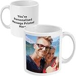 Personalised Mug - Printed with Your Photo and Text or Logo Same Day Dispatch if Before 2:00 Custom Gift for Boyfriend, Girlfriend Nan or Grandad, Retirement for Work.