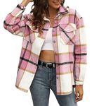 Oyamiki Women's Long Sleeve Flannel Plaid Coats Button Down Shirt Winter Jacket Shackets Maternity Clothes