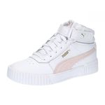 Puma Women Carina 2.0 Mid Sneakers, Puma White-Frosty Pink-Puma Gold, 5 UK