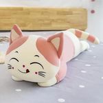 Tickles Sleeping Cat Soft Stuffed Plush Animal Pillow for Kids Boys & Girls (Size: 45 cm Color: Pink)