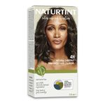 Naturtint Permanent Hair Colour Medium Brown 4N | 92% Natural Ingredients | 100% Grey Coverage Long Lasting Hair Colour | USDA Certified | Ammonia Free Vegan Hair Color Gel - 4N Natural Chestnut 170ml