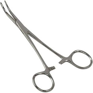 XTRM CRAFT Pean Hemostat Curved 7.25" Multipurpose Locking Tweezer Clamps Serrated, Stainless Steel, Hemostats for Nurses, Fishing Forceps, Crafts and Hobby