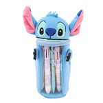 PADIEOE Stitch Pencil Case with with "See Through" Window Zipper Smoothy Pencil Case Makeup Bag Duarable School Stitch Pencil Case for Teenage Girls Boys Stationery Organizer Gift