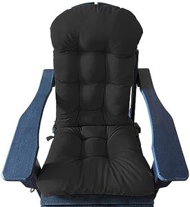 SUMURI Indoor/Outdoor High Back Chair Cushion， High Weather Resistant Tufted Waterproof Lounge Cushion，All in One Non-Slip Adirondack Chair Cushion,Durable(Size:44 * 19 * 4in,Color:black)