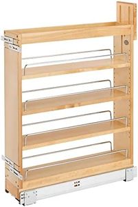 Rev-A-Shelf 448-BCSC-5C 5.5 Inch Pullout Soft Close Kitchen Cabinet Storage Organizer, Wood Construction with Extra Durability, Natural Maple