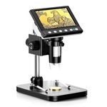 Hayve 4.3'' IPS Coin Microscope, 1000X Magnification Digital Microscope for Adults,Coin Collection Supplies with 8 Adjustable LEDs,Windows Compatible