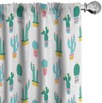 Ambesonne Cactus Window Curtains Pa