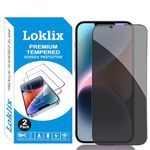 Loklix Privacy Tempered Glass Screen Protector Compatible for iPhone 13 / iPhone 13 Pro/iPhone 14 Screen Guard with Edge to Edge Coverage and Easy Installation Kit