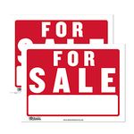 BAZIC For Sale Sign 12"x16", Plastic Signs for Yard Sale Garage Sale Retail Store Business, Waterproof Indoor Advertising Signage, 2-Pack