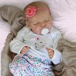 JIZHI Reborn-Baby Dolls 17 Inch Reborn Dolls Realistic Newborn Baby Dolls Soft Body Poseable Full Vinyl Body Girl Like a Lifelike Baby with Feeding Kit Gift Box for Kids