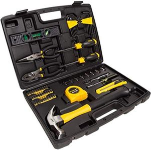 Stanley STmT0-94248 Tool Composition - Cutter - Measurement - Hammer - Screwdriver - Pliers - Socket Wrench - Bit Holder - Ratchet - Chrome Finish Against Corrosion - Case of 65 Pieces