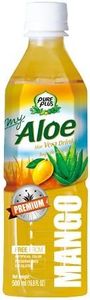 Pure Plus Bebida con pulpa de aloe en piezas sabor mango sin conservantes colorantes, 0% grasas, Premium 500 ml x 20 unidades