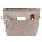 VANCORE Purse Bag Organizer Insert with 13 Pockets, Handbag and Tote Bag Inside Shaper with Zipper (Khaki, Large)