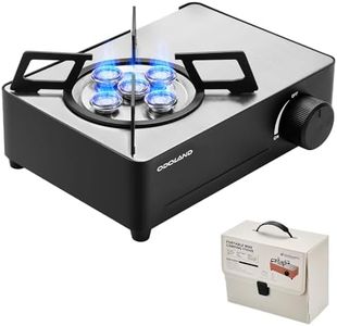 Odoland 7500BTU Camping Butane Stove with Compact Carry Case, CSA Certified Portable Gas Stove for Backpacking,Picnic,Outdoor Adventures,Black
