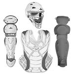 All-Star All Star Fastpitch Series Complete Softball Catcher's Gear Set 9-12, White/Graphite