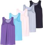 5 Pack Tank Tops Workout Shirts Womens Racerback Athletic Tanks Top Running Dri Fit Shirt Activewear Tees Exercise Sleeveless Gym