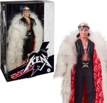 Barbie The Movie Collectible Ken Doll Wearing Big Faux Fur Coat and Black Fringe Vest with Bandana