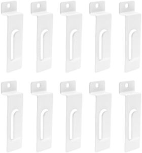 TTZEZE Slatwall Utility Hooks,Iron Notch Picture Display Hook, Metal Slatwall Picture Hook,Commercial Hangers Painting Hooks,White Slat Wall Hangers for Slat Grid Shelf Hanging Display 10PCS Style 2