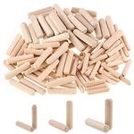 Wood Stick Wooden Dowel Pins Modular Furniture Connector Fastener Accessories Grooved Fluted Dowel Made of Hardwood Stoppers Repair Parts for Carpenter (8mm x 50mm) 250pcs.