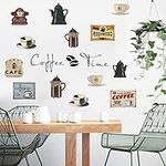 Runtoo Coffee Bar Wall Art Decals Coffee Cup Quotes Kitchen Wall Sign Stickers Cafe Shop Office Dining Room Wall Decor