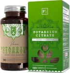 FS Potassium Citrate | 180 High Strength Potassium Supplements Capsules - 1400mg Potasium Citrate per Serving | Non-GMO, Gluten & Allergen Free | Manufactured in the UK